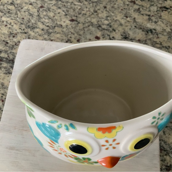 Pier-One Hand Painted Ceramic Owl Vase Or Kitchen Utensil - Picture 5 of 6